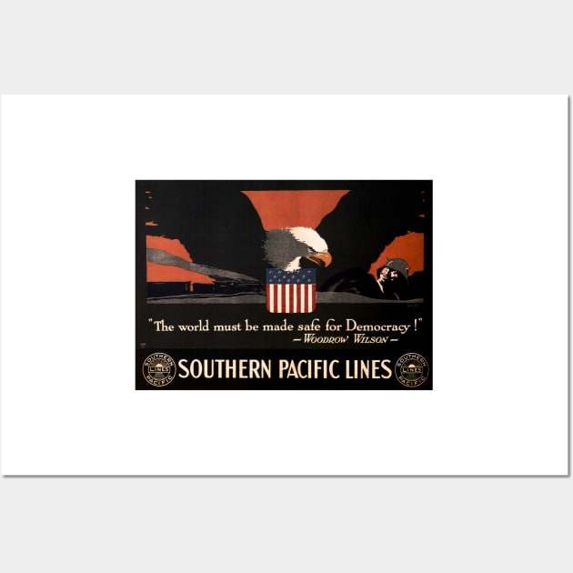 Southern Pacific Lines American War Eagle Vintage Railway Wall Art by vintageposters